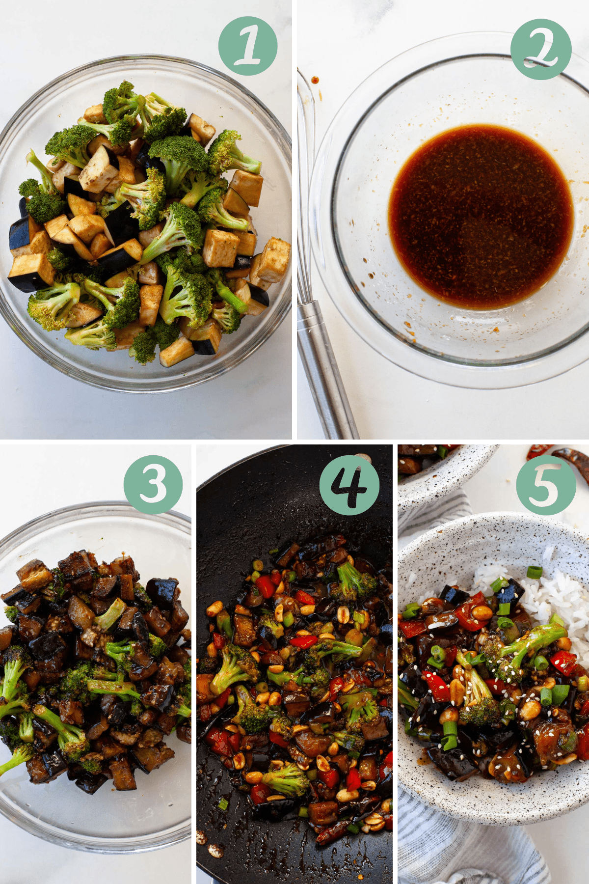 step by step instructions to make kung pao vegetables